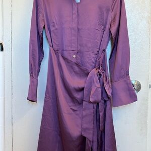 Elegant Purple Wrap Dress